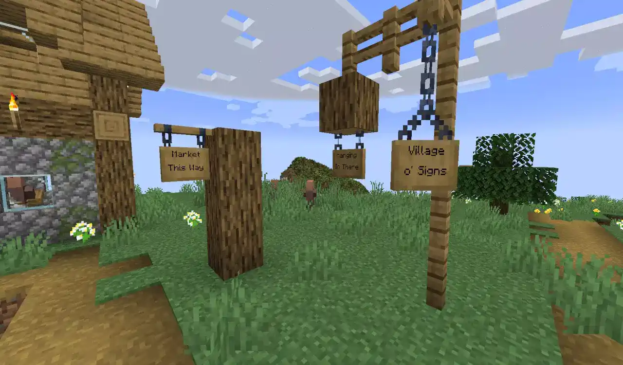 Block Baru Minecraft 1.20 dan Fungsinya Hanging Sign