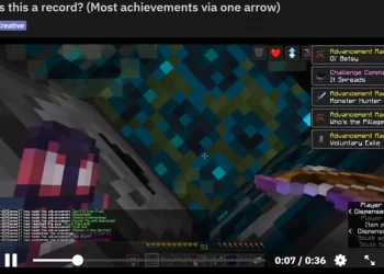 Pemain Minecraft Ini Berhasil Dapatkan 26 Achievement Sekaligus dengan 1 Anak Panah Saja!