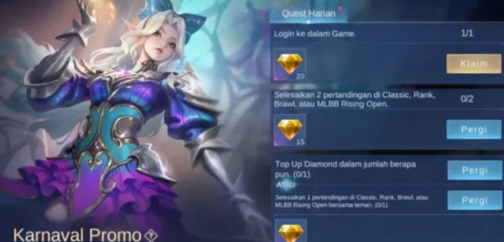 Total Diamond Kuning yang Bisa Didapatkan Event Mobile Legends 2025