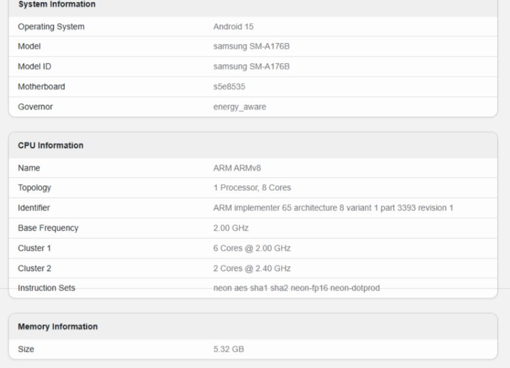 Samsung Galaxy A17 5G Bocor di Geekbench