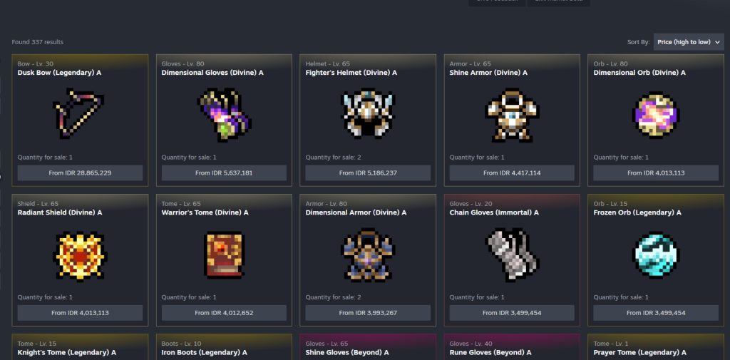 10 Item Terbaik untuk Dijual di Steam Market Task Bar Hero