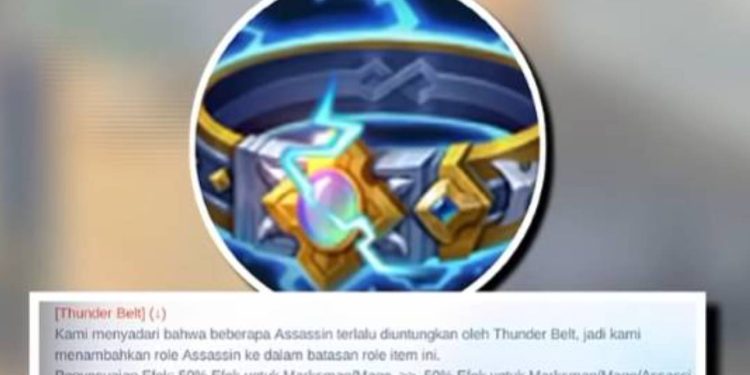 Thunder Belt Dapat Nerf untuk Role Assassin Mobile Legends, Ini Alasannya