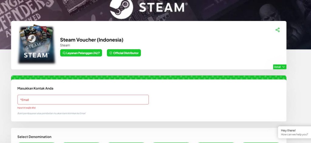 Beli Steam Voucher dengan Penawaran Harga Terbaik Hari Ini